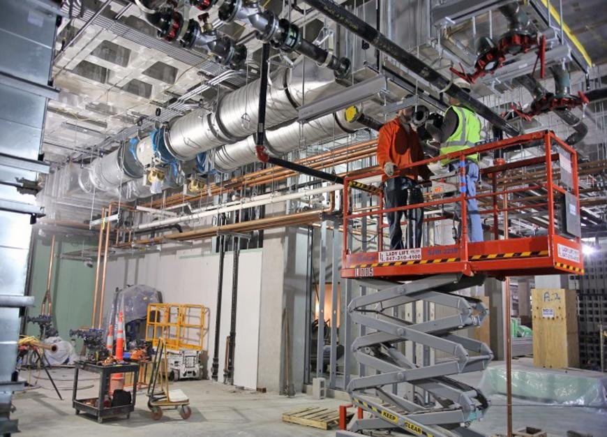 Overhead mechanical services fit-out